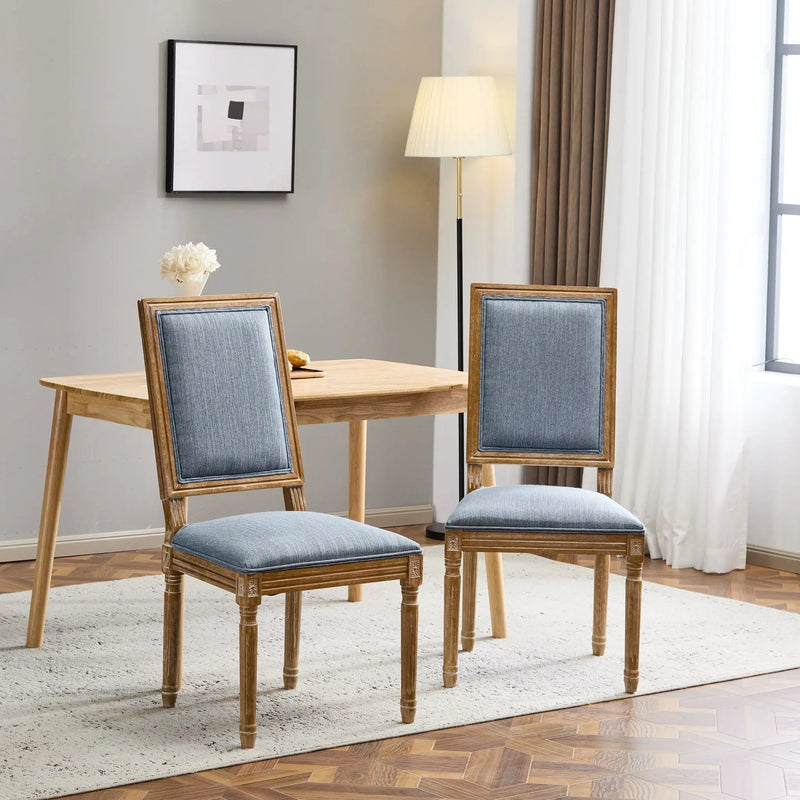 French Country Style Dining Chair With Upholstered Seating And Fluted Legs by HouseOfZazla