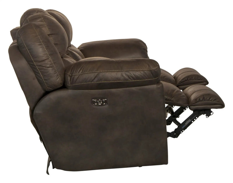 Ferrington - Power Lay Flat Reclining Console Loveseat with Power Adjustable Headrest & Lumbar by Unique Piece Furniture