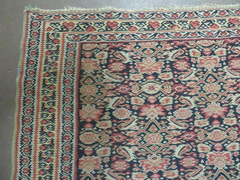 4' X7' Antique Handmade Turkish Wool Kilim Soumak Flat Weave Rug Tribal Organic by Jewel Rugs