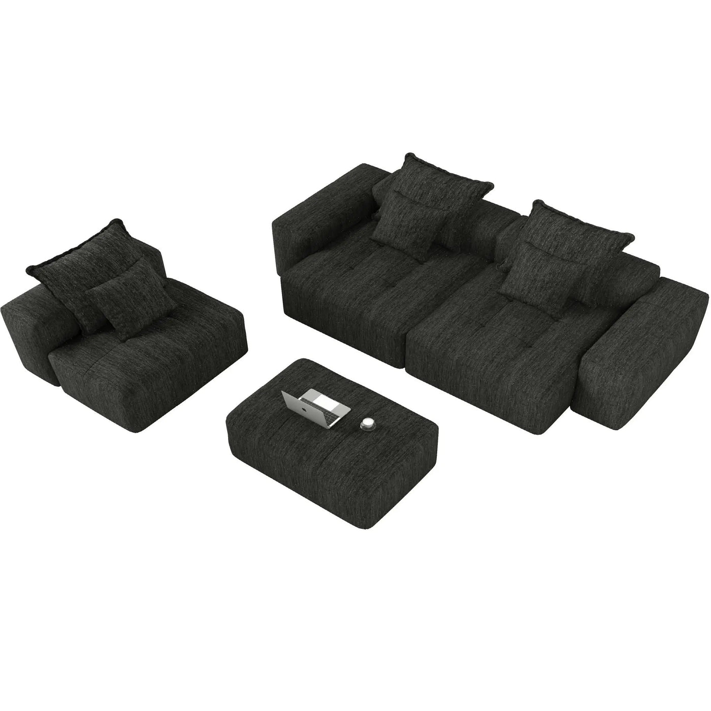 Modern Oversized DIY Combination Modular Sectional Sofa With Pillows by HouseOfZazla