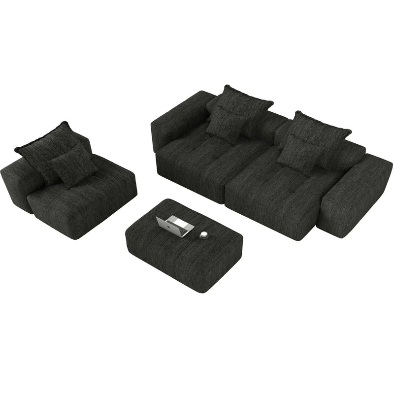 Modern Oversized DIY Combination Modular Sectional Sofa With Pillows by HouseOfZazla