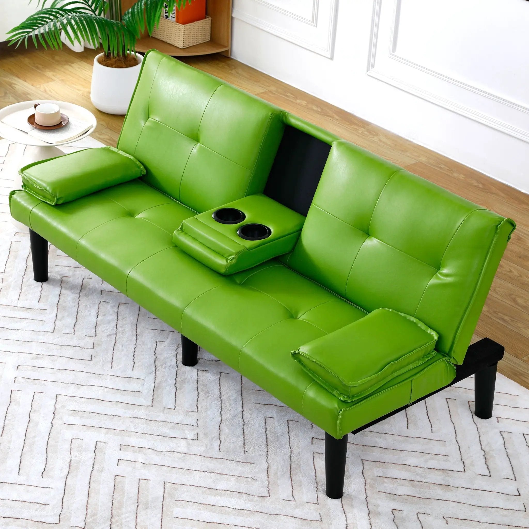 Sofa Bed With Foldable Design And Cup Holder by HouseOfZazla