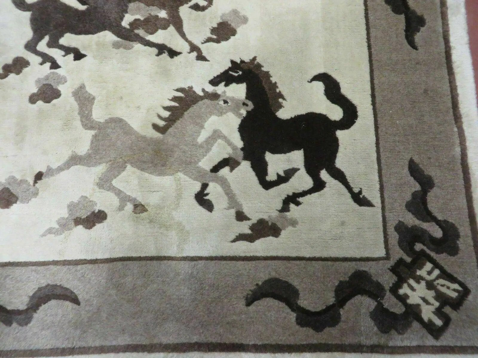 4' X 6' Modern Tibetan Nepal Art Deco Chinese Hand Knotted Wool Rug Horses Nice by Jewel Rugs
