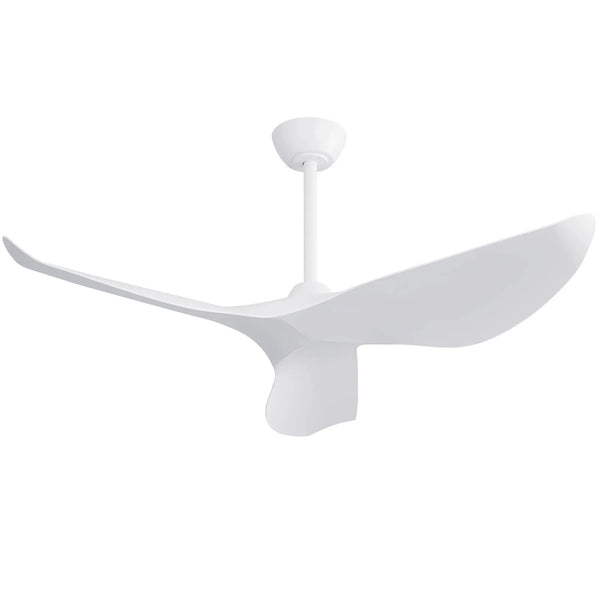 Ceiling Fan Without Light, DC Motor Remote Control Fan For Indoor / Outdoor Use - White
