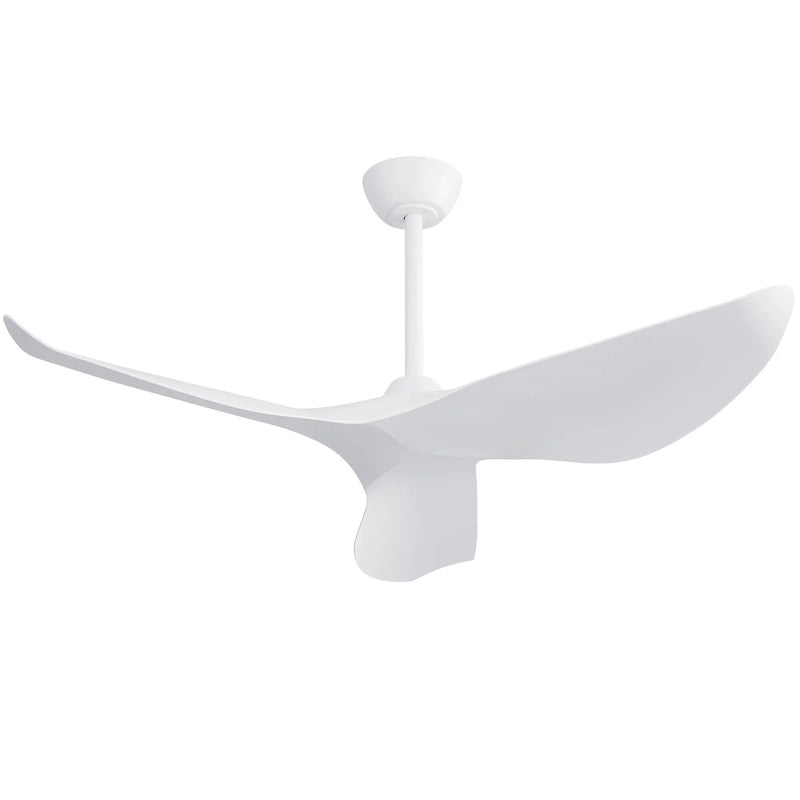 Ceiling Fan Without Light, DC Motor Remote Control Fan For Indoor / Outdoor Use - White by HouseOfZazla