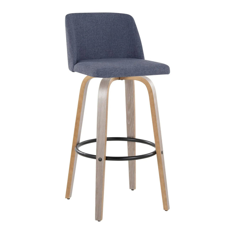 Toriano - Fixed Height Contemporary Barstool With Swivel With Round Footrest (Set of 2) by HouseOfZazla
