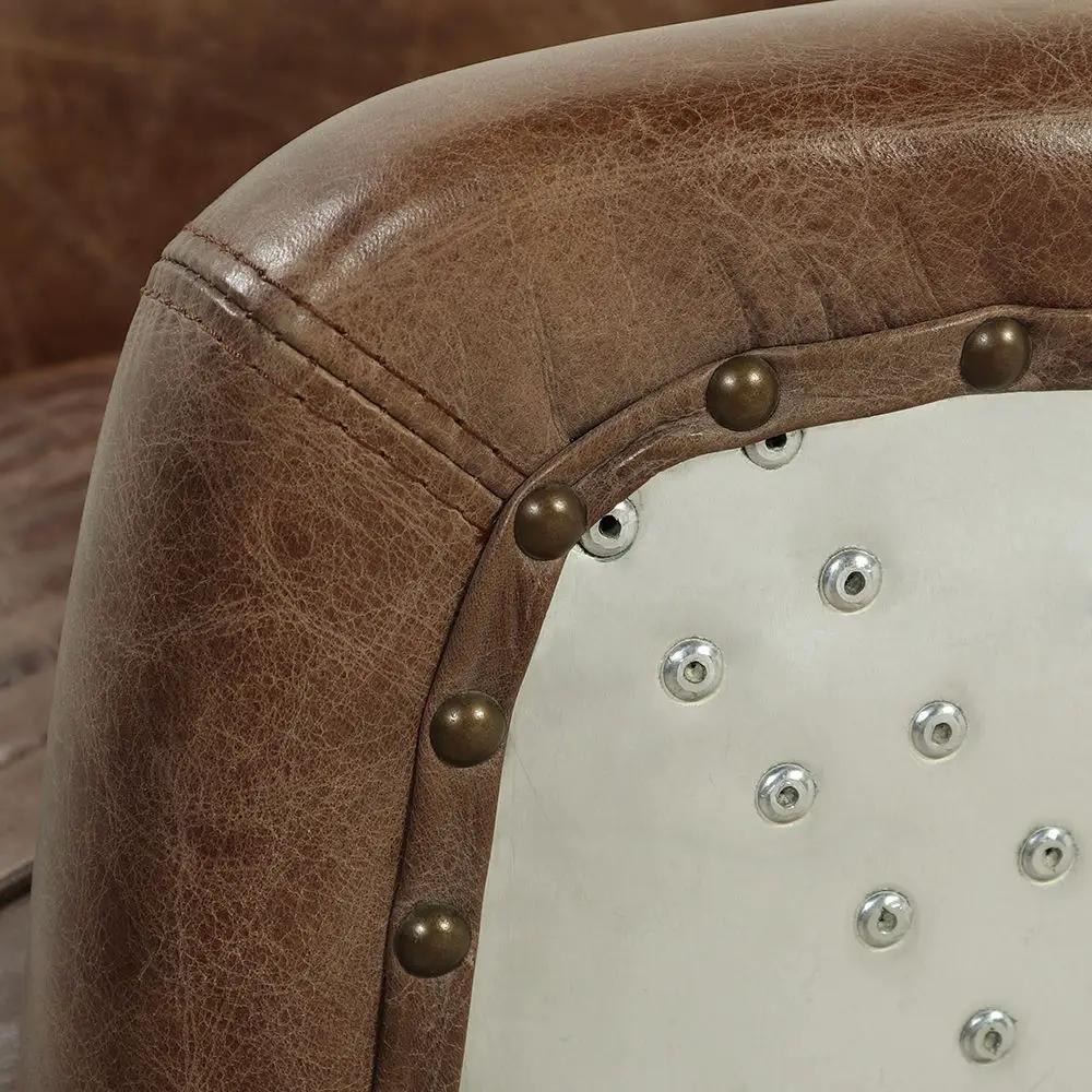Brancaster - Chair - Retro Brown Top Grain Leather & Aluminum by Unique Piece Furniture