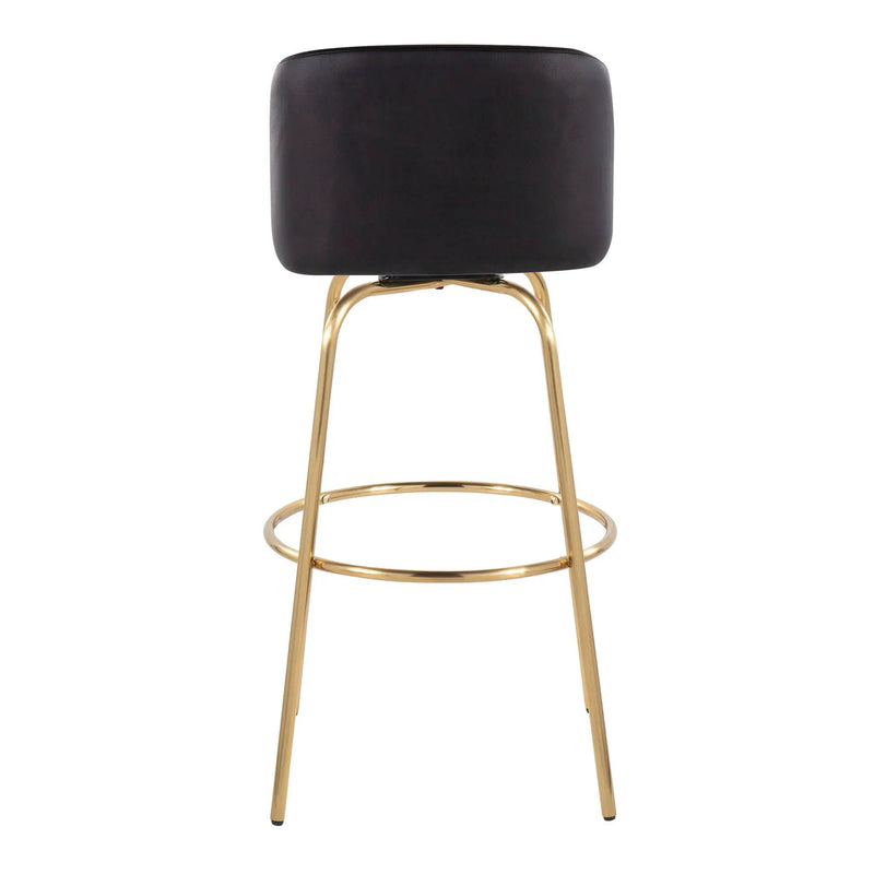 Toriano - Contemporary Fixed Height Barstool With Swivel And Round Footrest (Set of 2) by Unique Piece Furniture