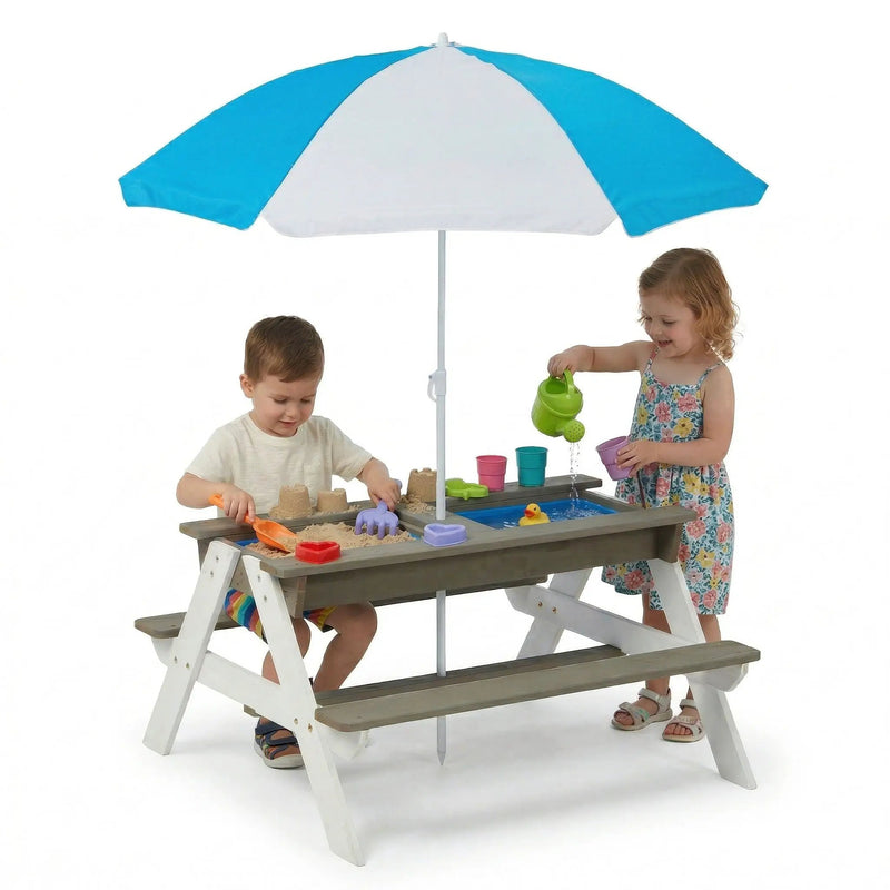 Kids Picnic Table With Sand and Water Table Conversion by HouseOfZazla