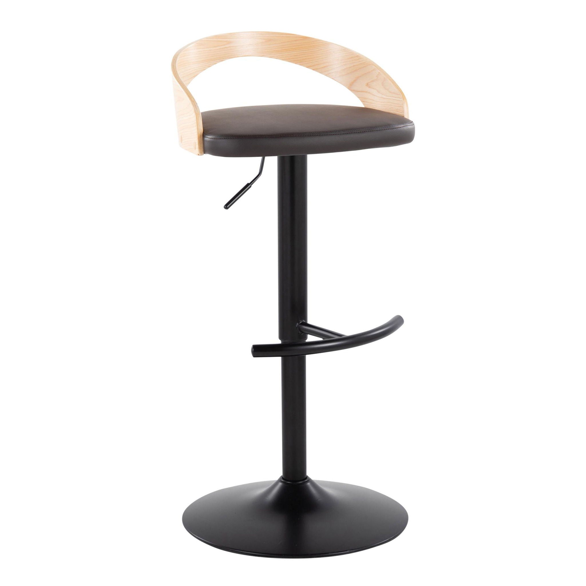 Grotto - Contemporary Adjustable Barstool With Swivel & Rounded T Footrest (Set of 2) by Unique Piece Furniture
