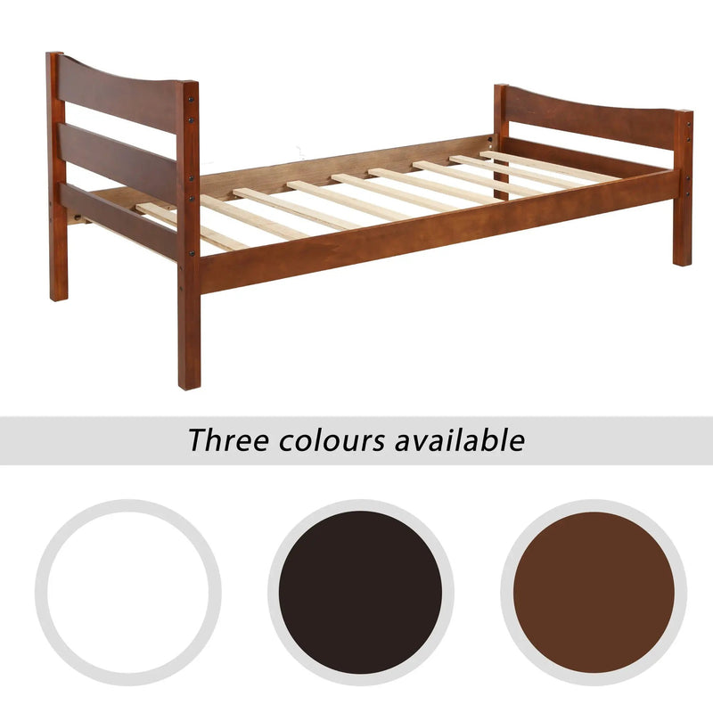 Twin Size Platform Bed With Headboard And Wooden Slat Support by HouseOfZazla