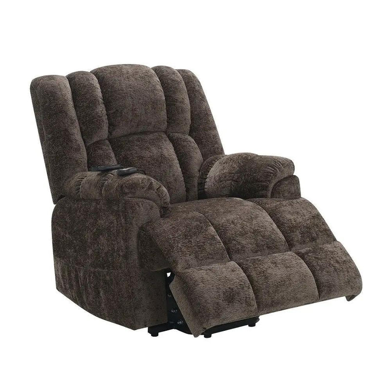 Pacay - Power Recliner With Lift & Heating & Massage - Brown Chenille by Unique Piece Furniture