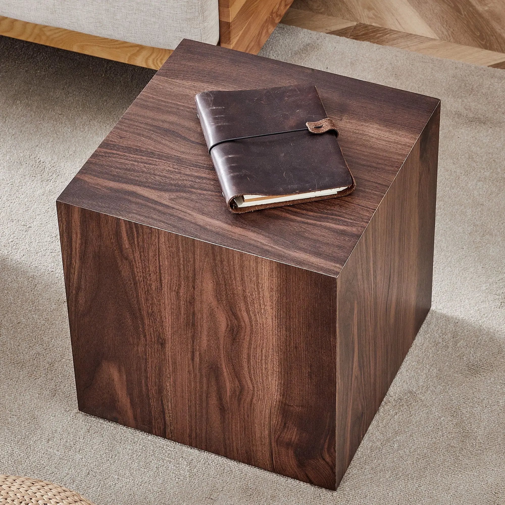 Luxurious Wood Grain Coffee Table Elegant Design For Living Room - Walnut by Unique Piece Furniture