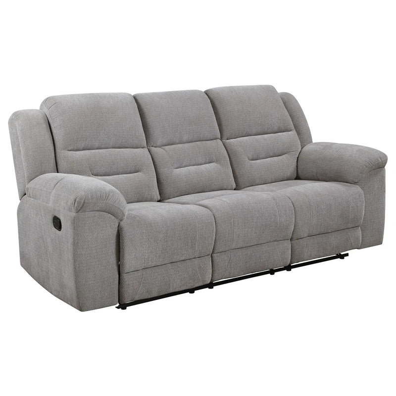 Gilson Chenille Upholstered Reclining Sofa Grey by Unique Piece Furniture