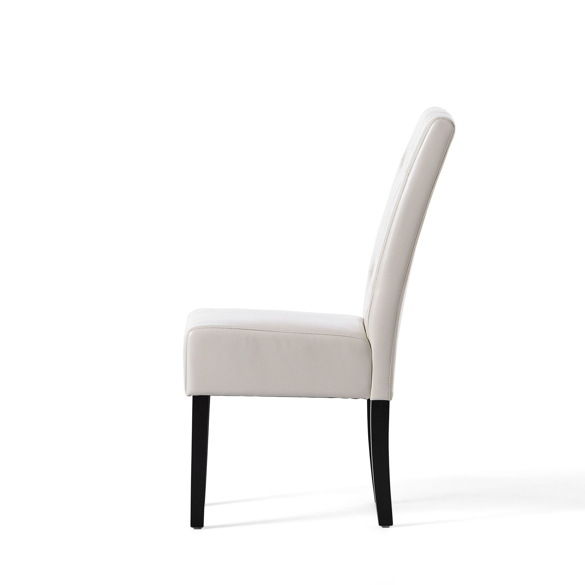 Carter 5 Tuft Dining Chair With Button Tufted Backrest And Espresso Legs - Ivory by HouseOfZazla