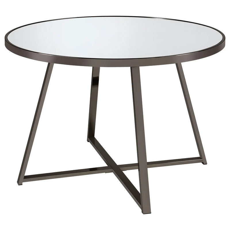 Jillian 5-piece Round Mirror Top Dining Set Black Nickel by Unique Piece Furniture