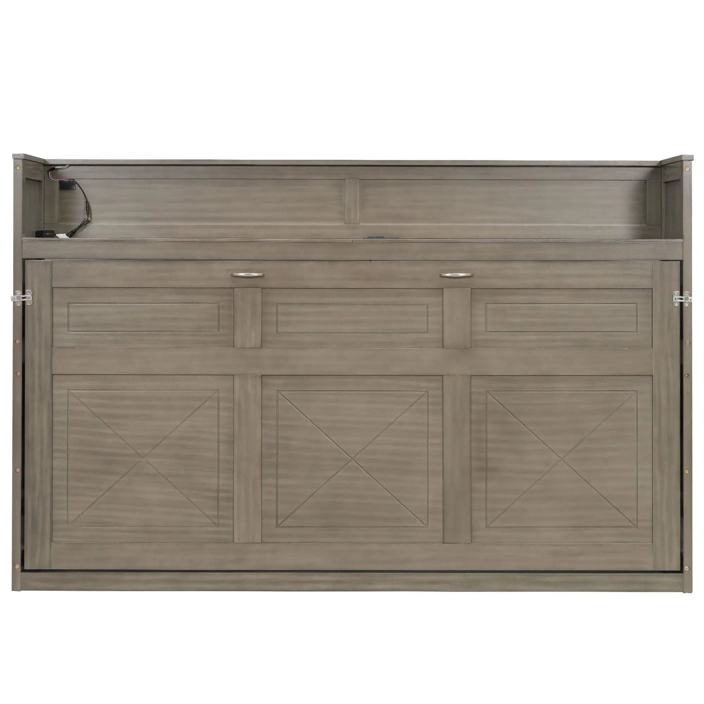 Murphy Bed With Desk, LED Light And USB Charging Station by HouseOfZazla