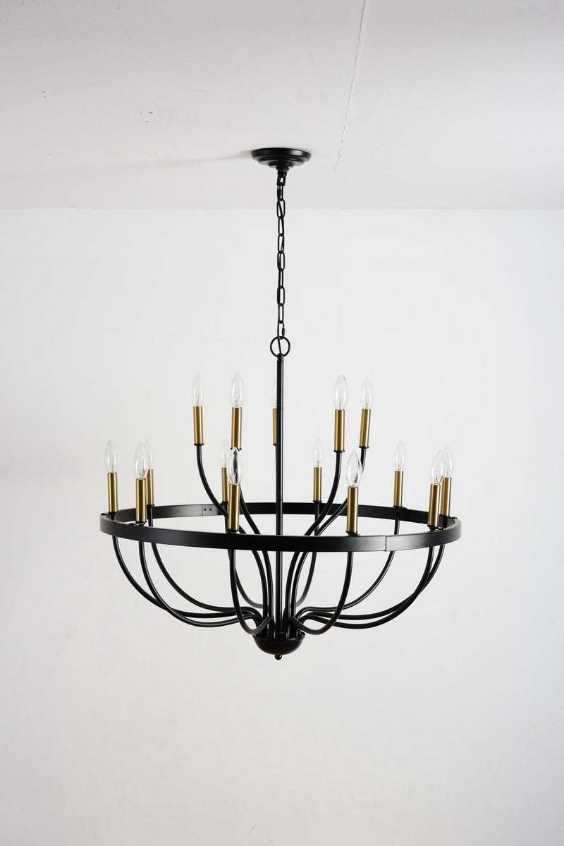 18-Light Industrial Iron Candle Chandelier by HouseOfZazla