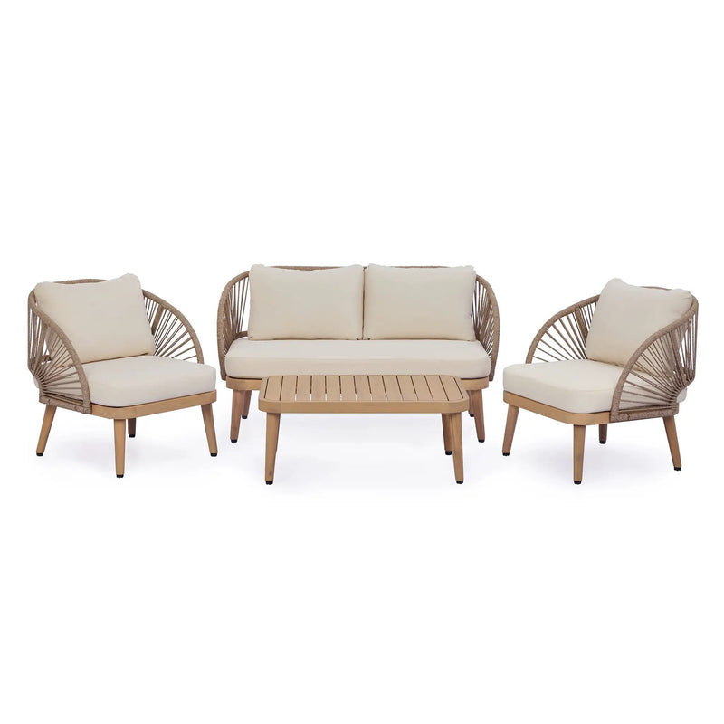 4-Piece Acacia Wood Patio Seating Set by HouseOfZazla
