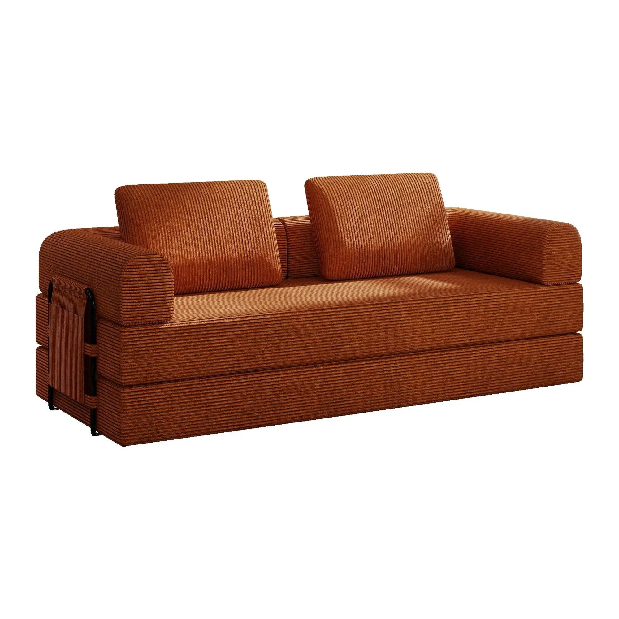 Convertible Sleeper Sofa Bed With Cylindrical Pillow by HouseOfZazla