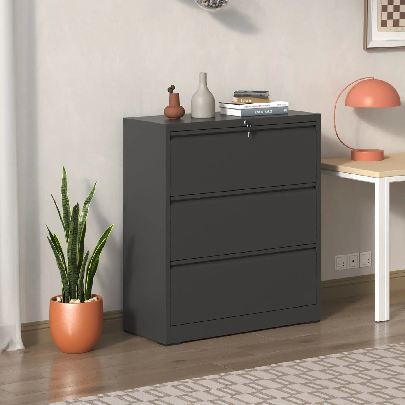 Premium Drawer Metal Lateral File Cabinet With Lock by HouseOfZazla