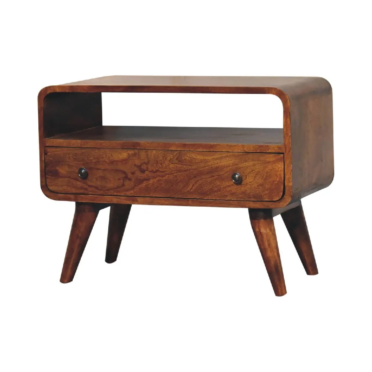 Mini Curved Media Unit - Chestnut by HouseOfZazla