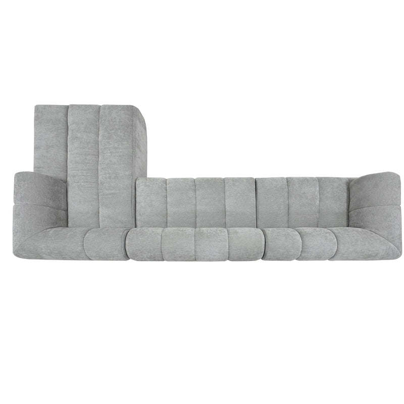 122" Modern L-Shaped Sectional Sofa with High-Density Foam and Chaise Lounge by HouseOfZazla