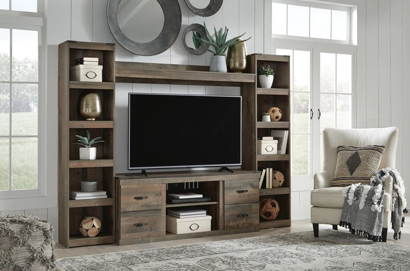 Trinell - 4-Piece Entertainment Center With 60" TV Stand by Unique Piece Furniture