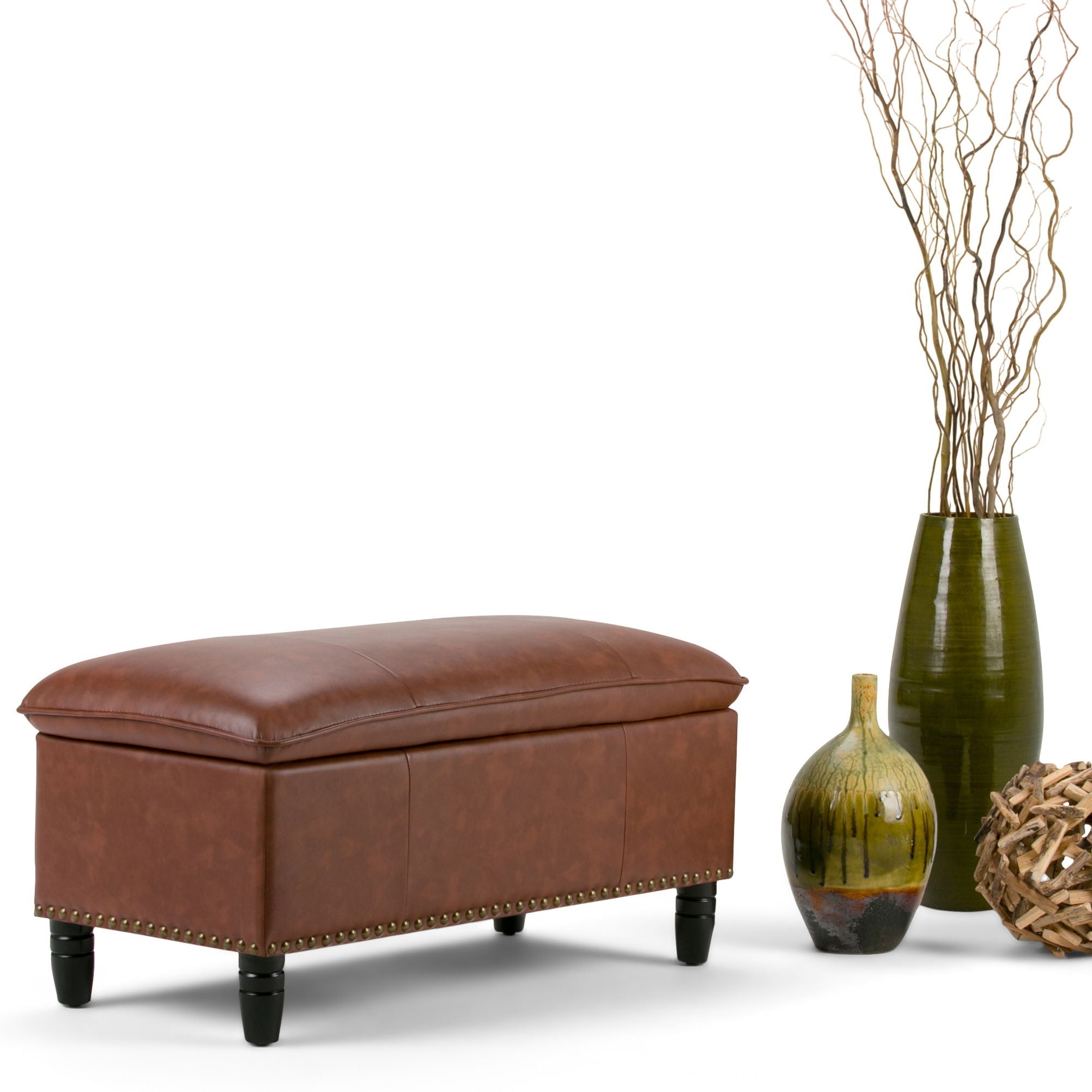 Emily - Storage Ottoman - Cognac by HouseOfZazla