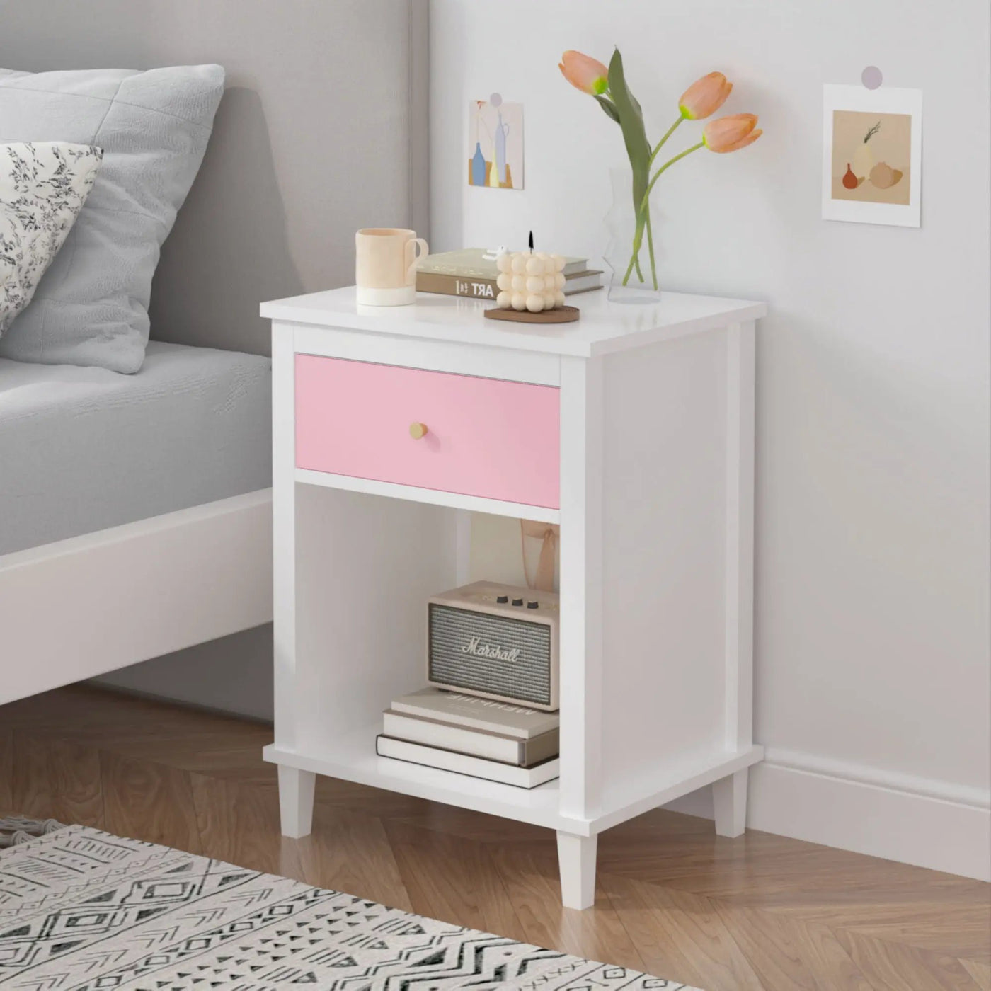 Nightstand With 1 Drawer 1 Shelf by Unique Piece Furniture