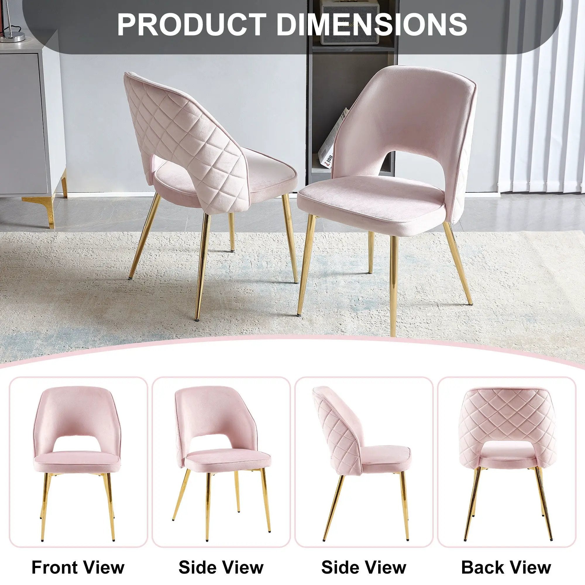 Dining Chairs With Metal Legs And Hollow Back Upholstered Dining Chairs by HouseOfZazla