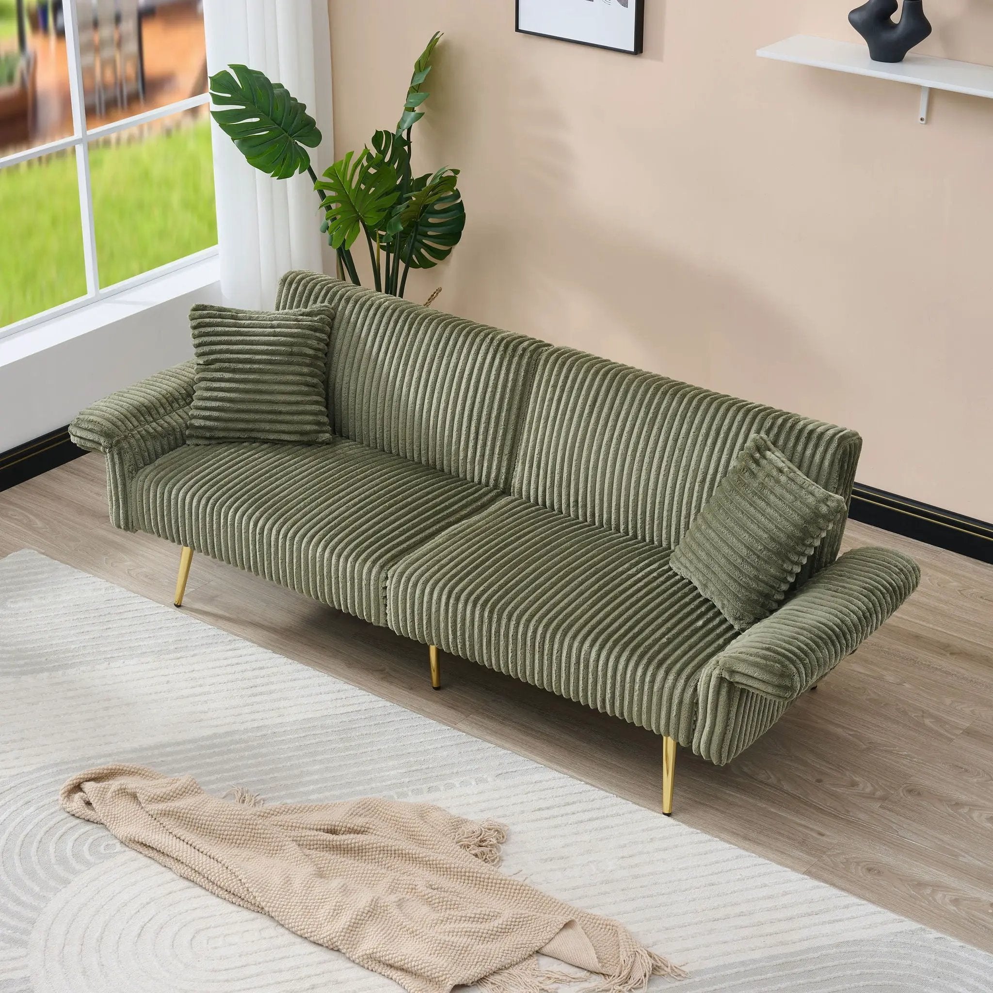 Luxury Foldable Double Sofa Bed With Folding Armrests by Unique Piece Furniture