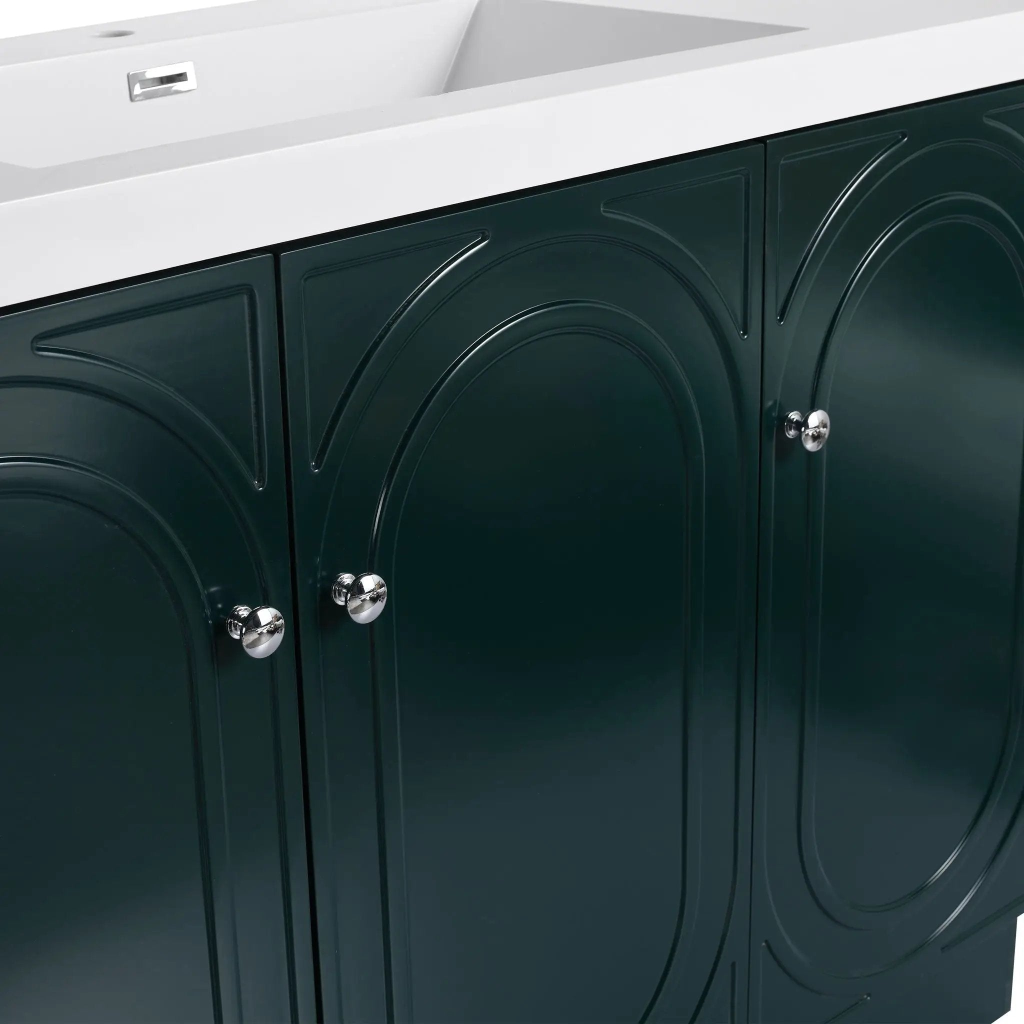 Modern Freestanding Bathroom Vanity With Soft Close Cabinet Doors by HouseOfZazla
