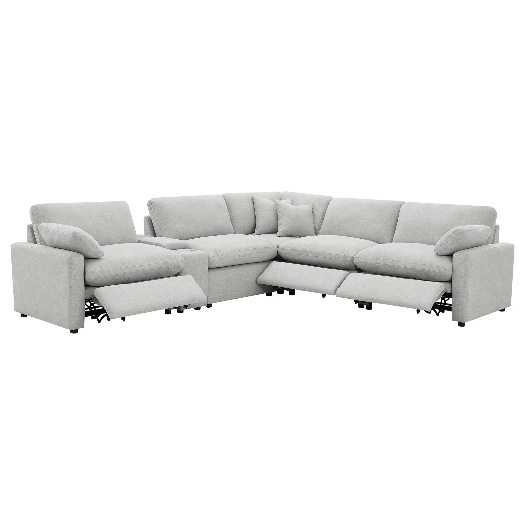 Collins 6-piece Modular Power Reclining Sectional Grey by Unique Piece Furniture
