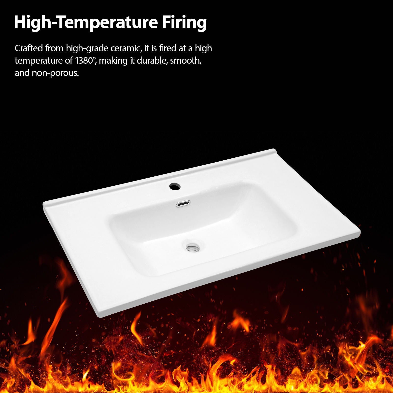 Modern Rectangular Vanity Top With Overflow For Bathroom by HouseOfZazla