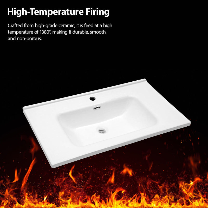Modern Rectangular Vanity Top With Overflow For Bathroom by HouseOfZazla