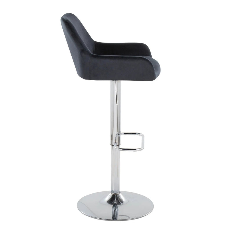 Daniella - Contemporary Adjustable Barstool With Swivel With Rounded Rectangle Footrest (Set of 2) by Unique Piece Furniture