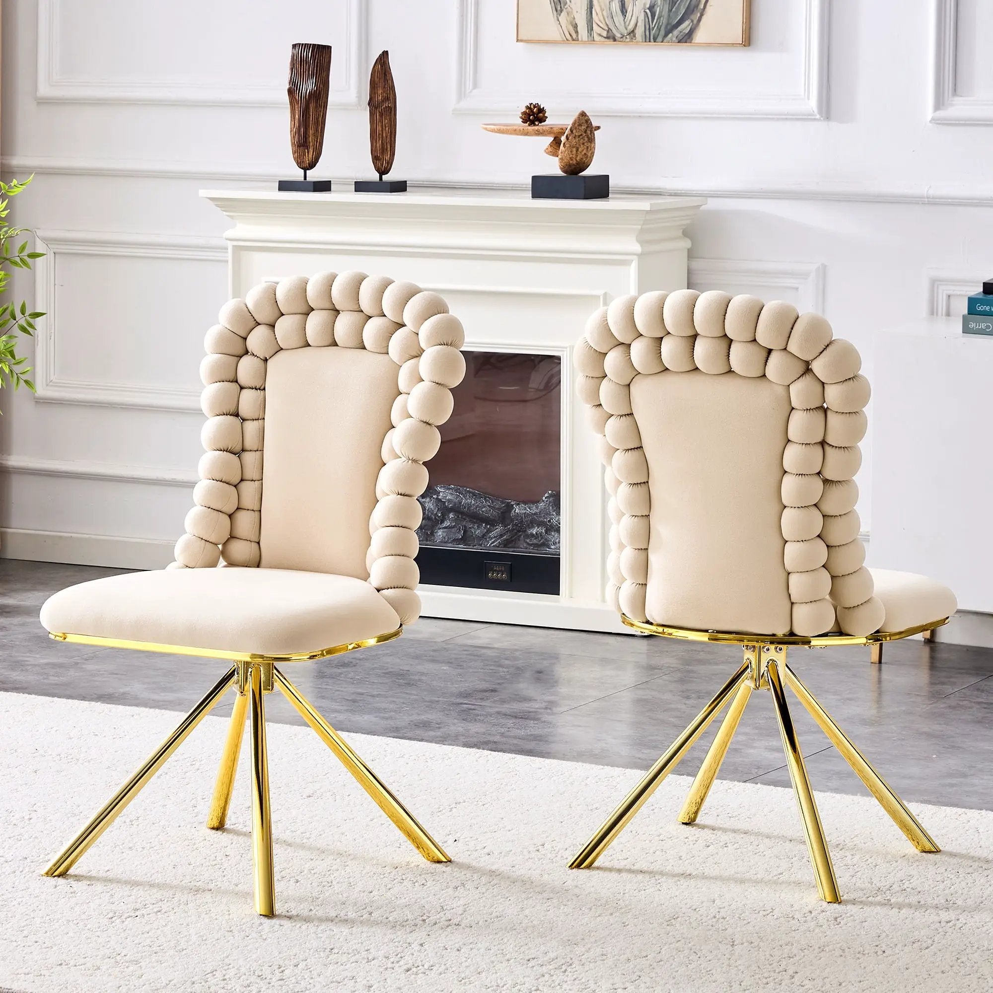 Puffy Bubble, Ball Chain Chair For Dining Room & Kitchen (Set of 2) by Unique Piece Furniture
