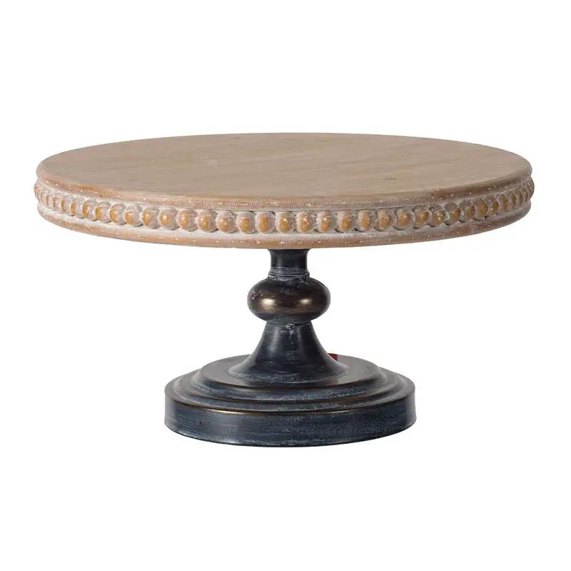 Wooden Display Stand With Beaded Trim - Black Brown by Unique Piece Furniture