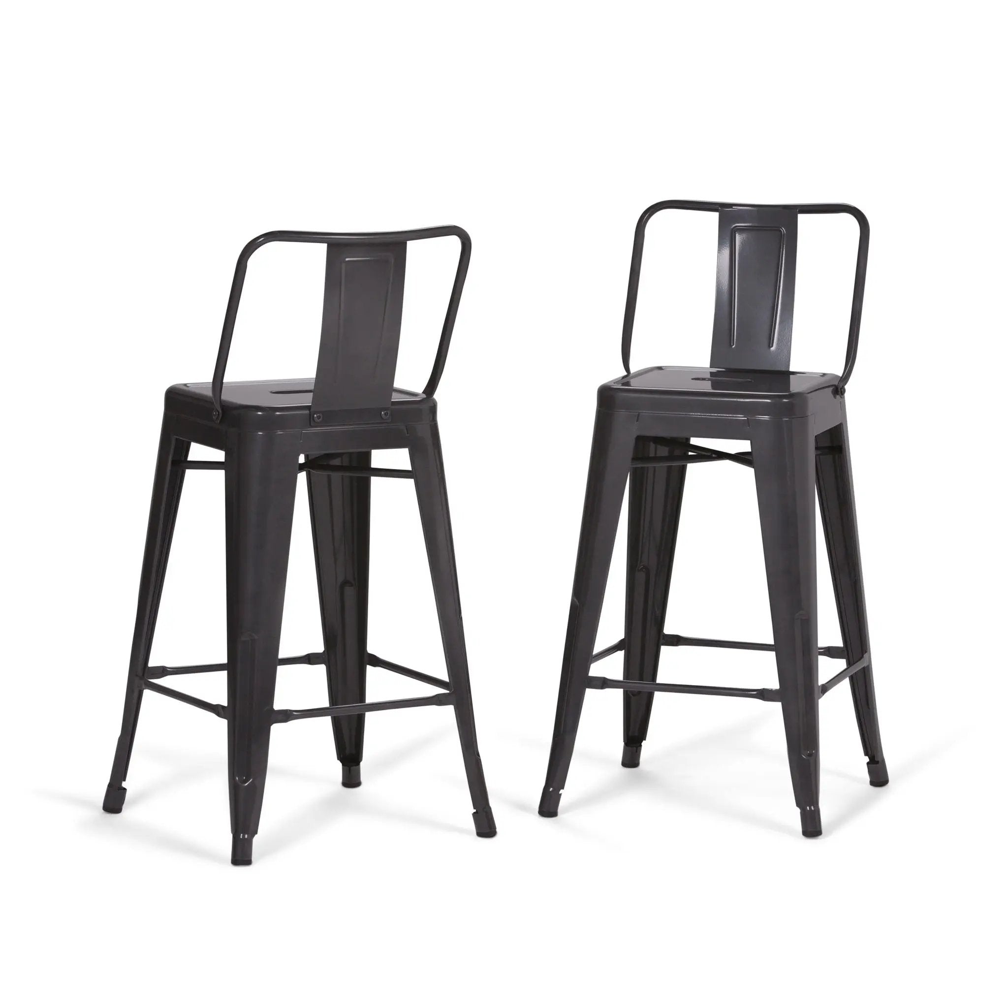Rayne - Curved Back Metal Stool (Set of 2) by Unique Piece Furniture
