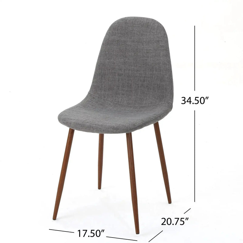 Modern Minimalist Fabric Dining Chair With Iron Legs by HouseOfZazla