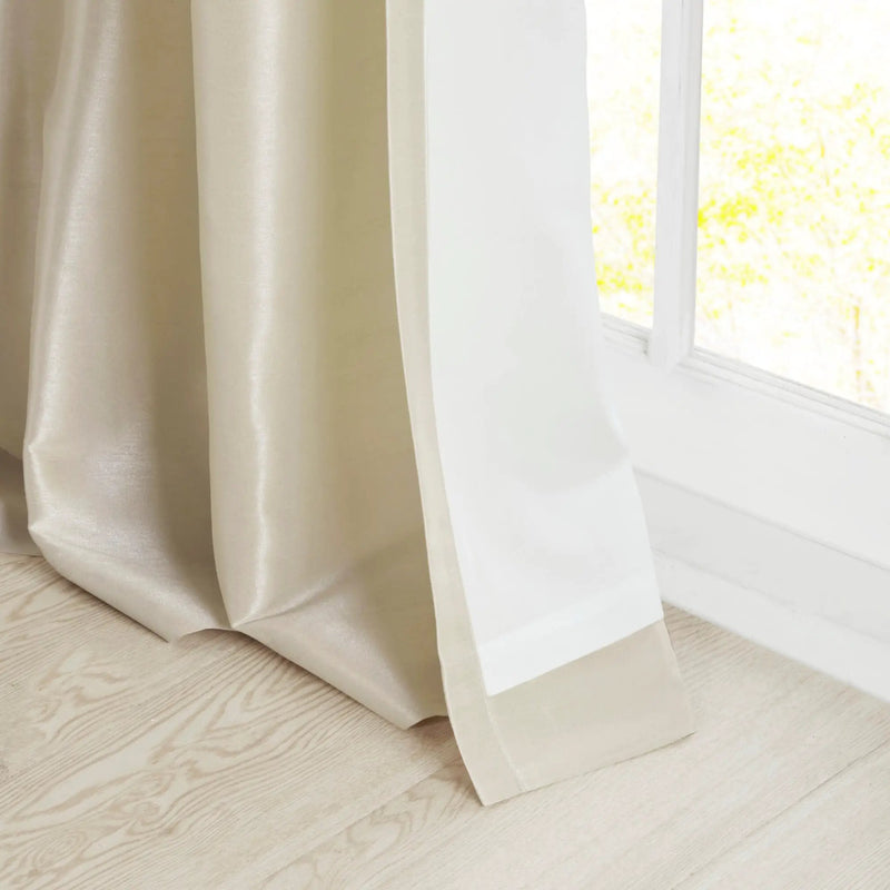 Twist Tab Lined Window Curtain Panel Champagne 50x95 by HouseOfZazla