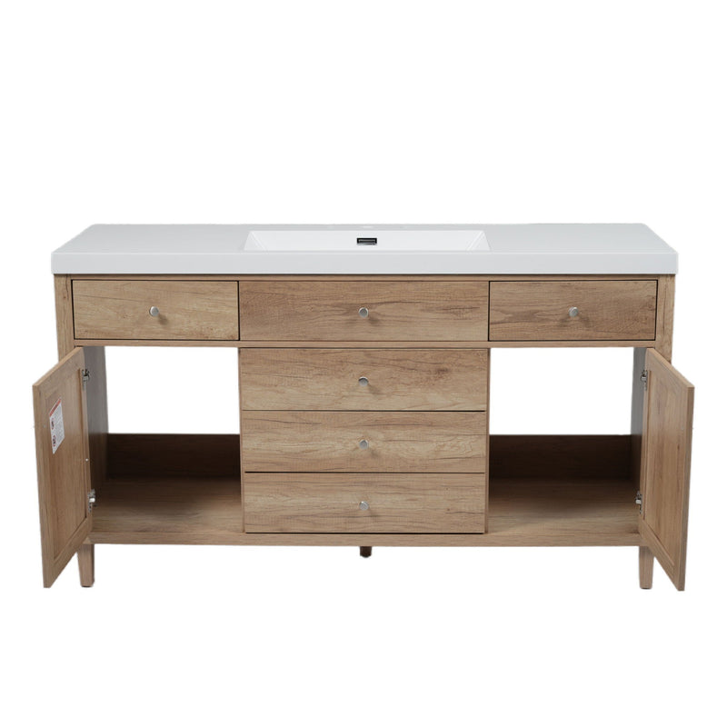 Bathroom Vanity With Sink, 5 Legs, Soft Close Drawers by HouseOfZazla