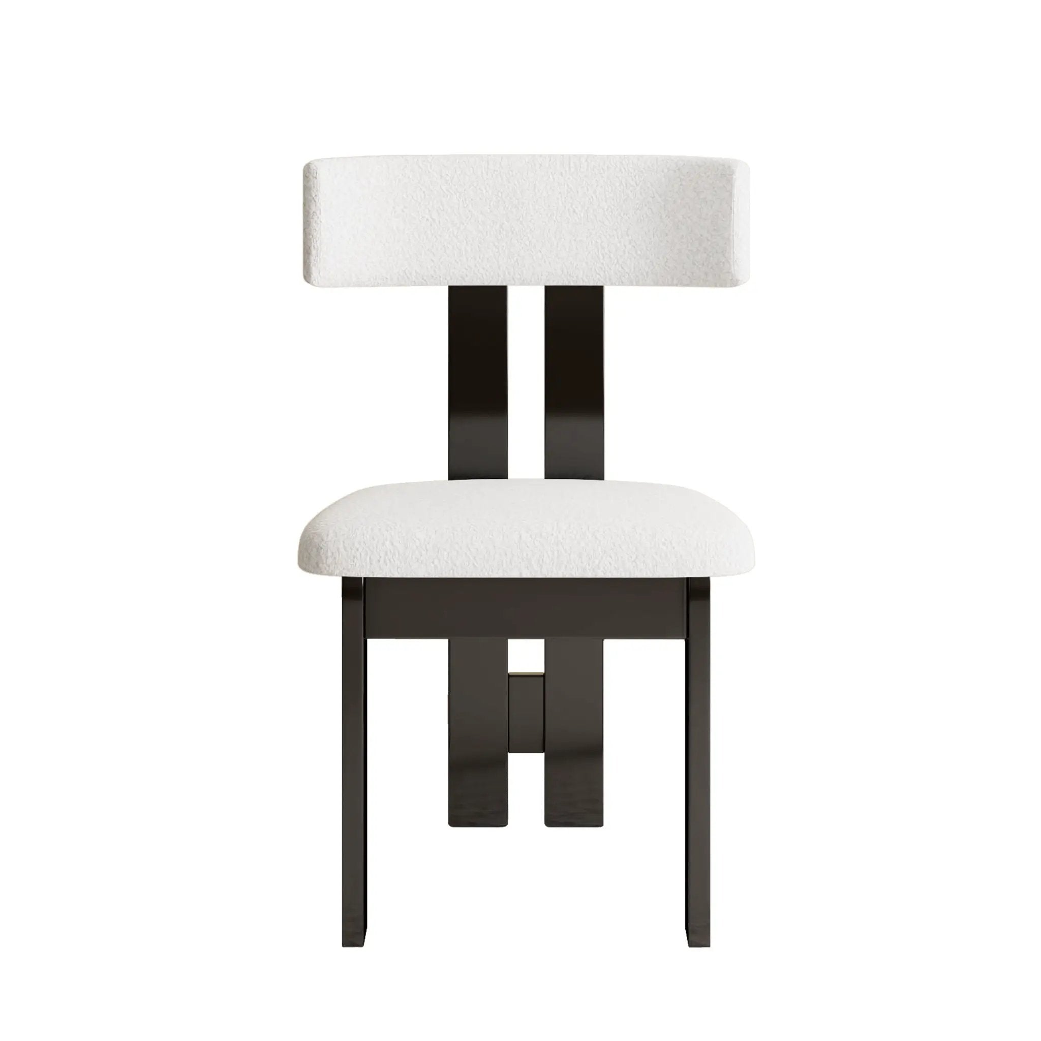 Modern Dining Chairs, Vertical Backrest Kitchen Chairs For Dining Room (Set of 2) - White by HouseOfZazla