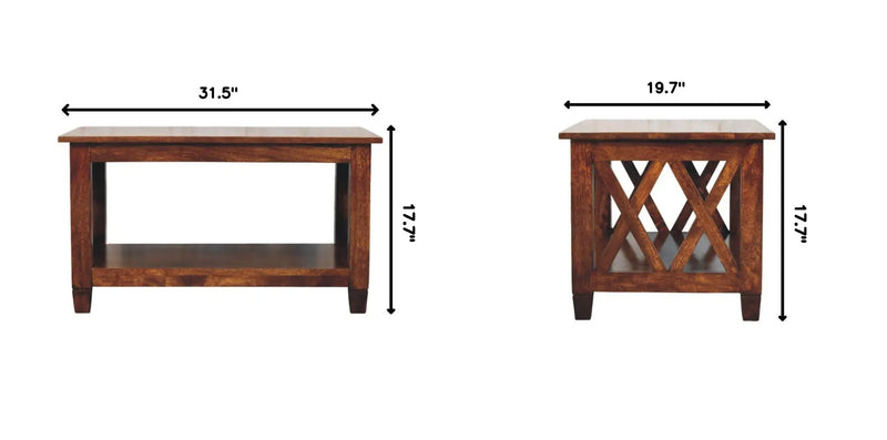 Belmont - X Frame Coffee Table - Brown by HouseOfZazla