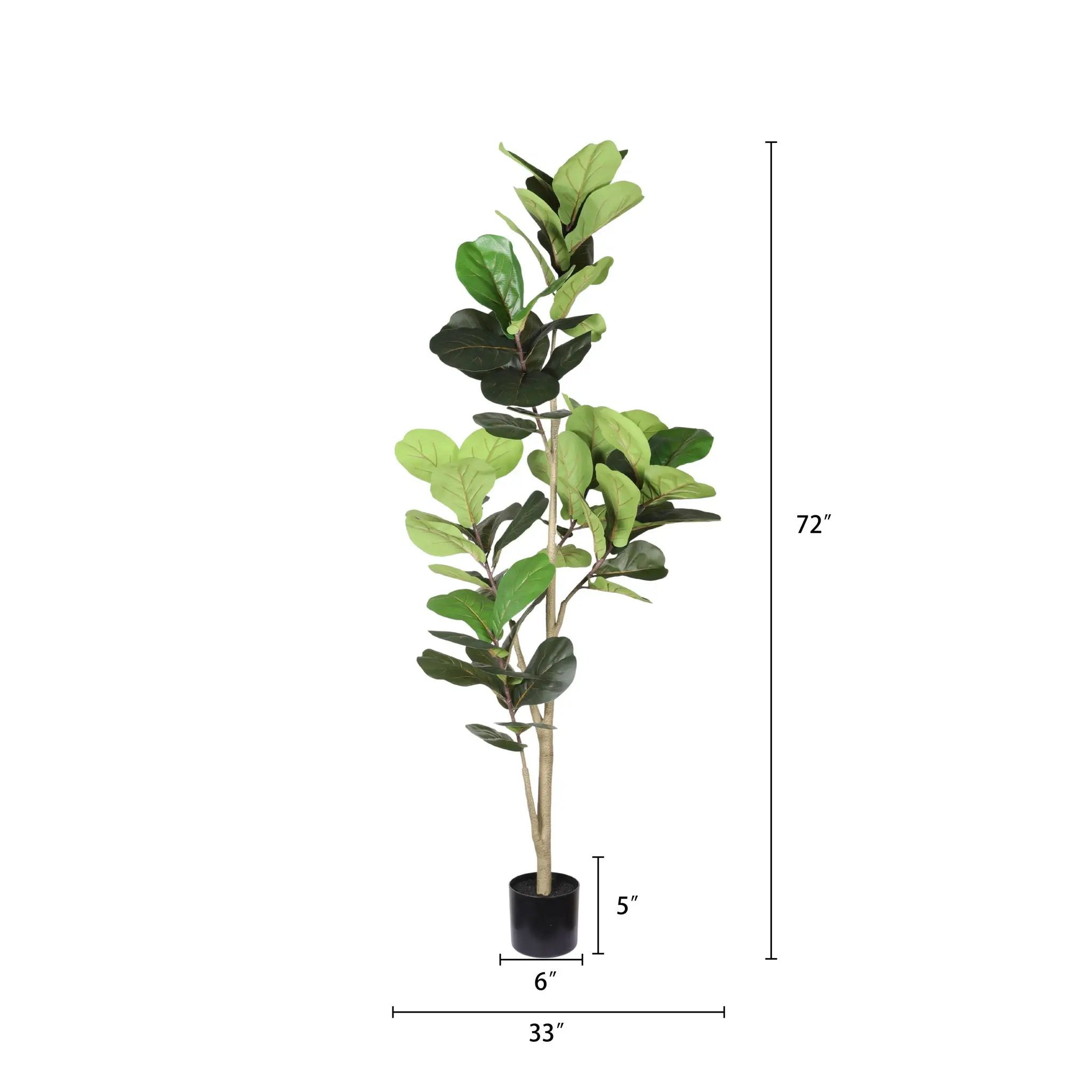 6Ft Real Touch Fake Fiddle Leaf Fig Tree In Pot by HouseOfZazla