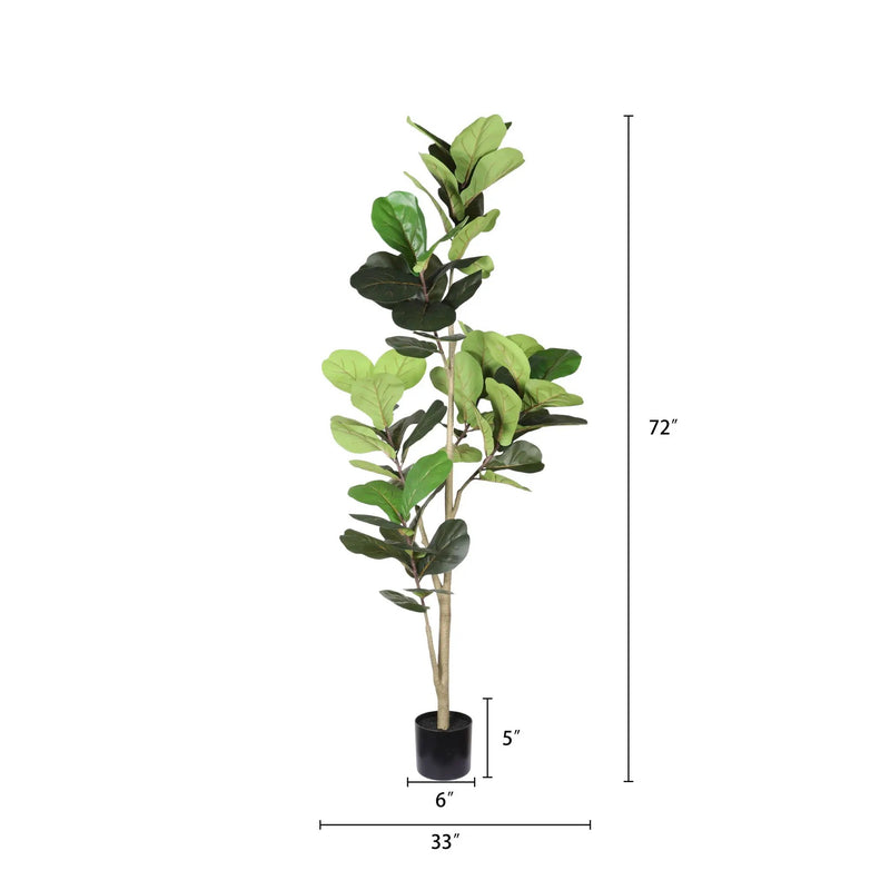6Ft Real Touch Fake Fiddle Leaf Fig Tree In Pot by HouseOfZazla