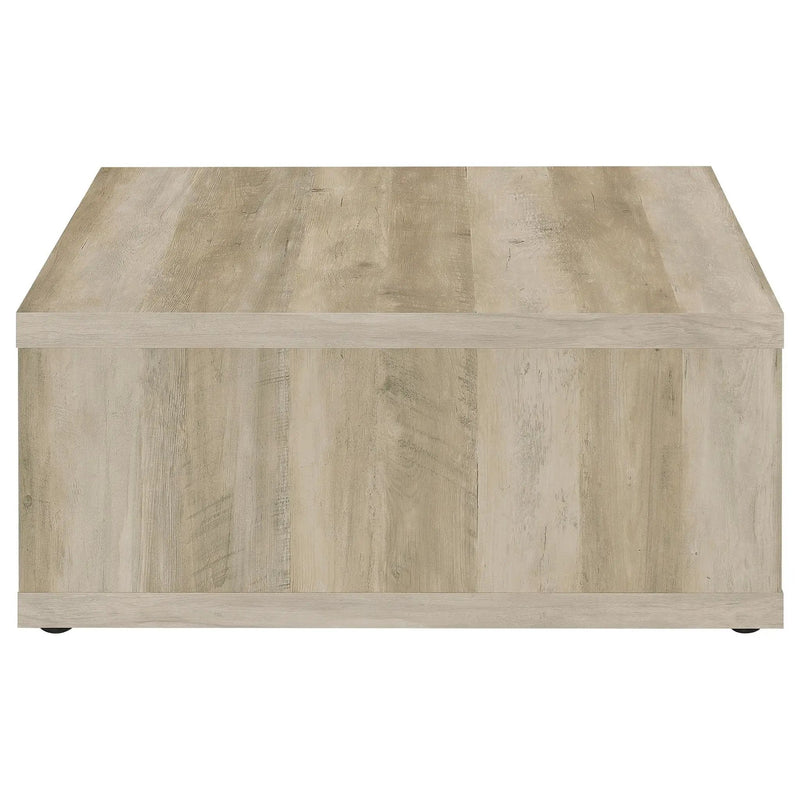 Frisco Square Engineered Wood Coffee Table Distressed Pine by Unique Piece Furniture