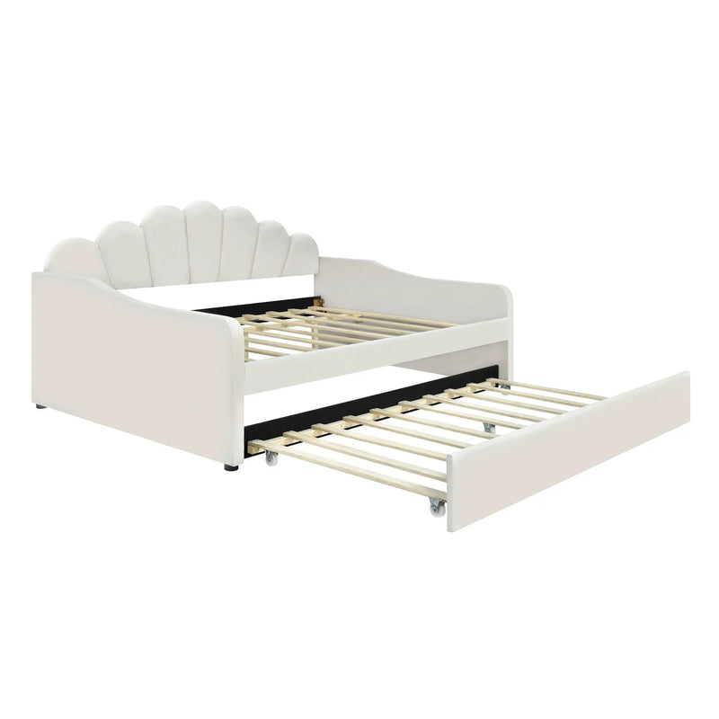 Upholstery Daybed Frame With Shell Shaped Backrest by Unique Piece Furniture