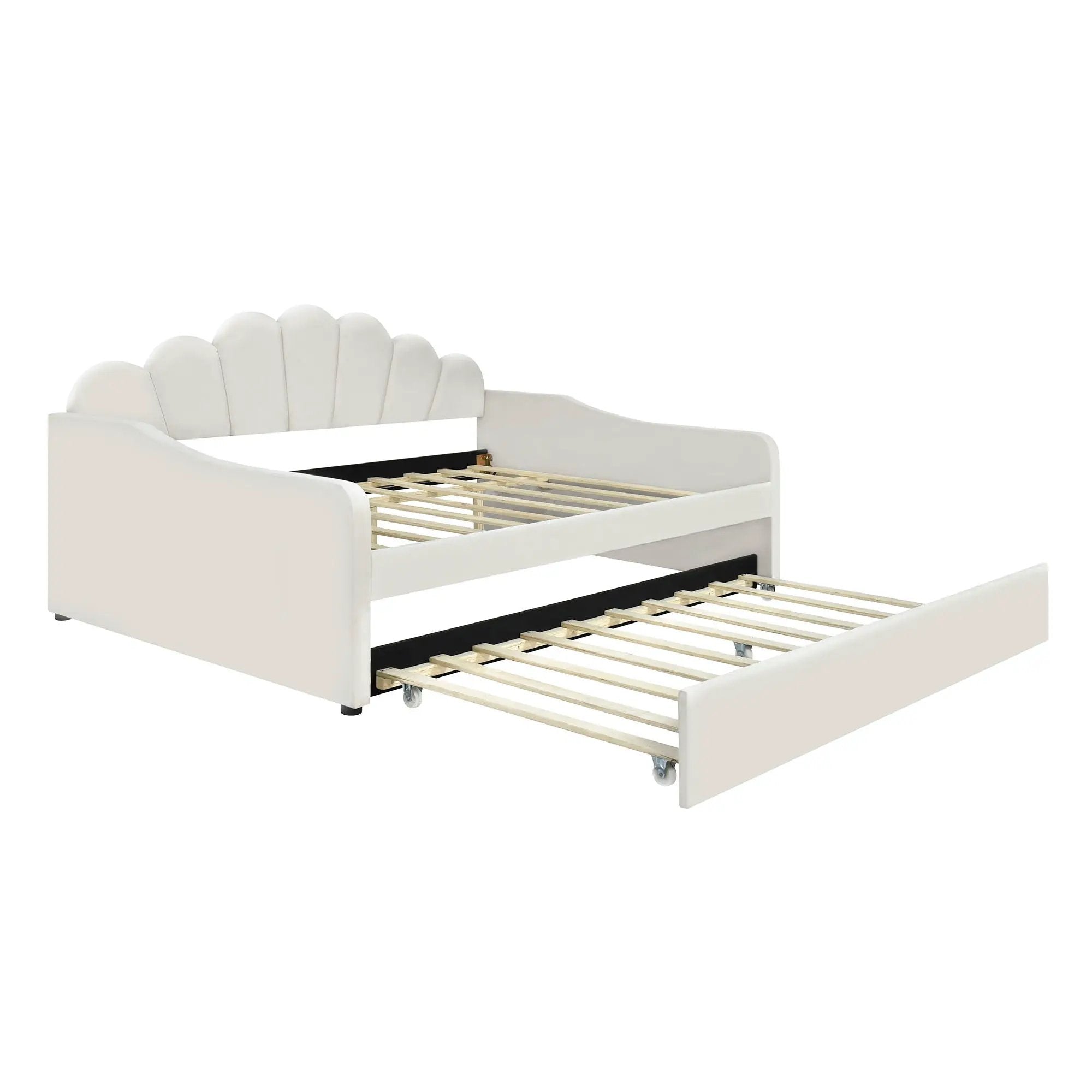Upholstery Daybed Frame With Shell Shaped Backrest by HouseOfZazla